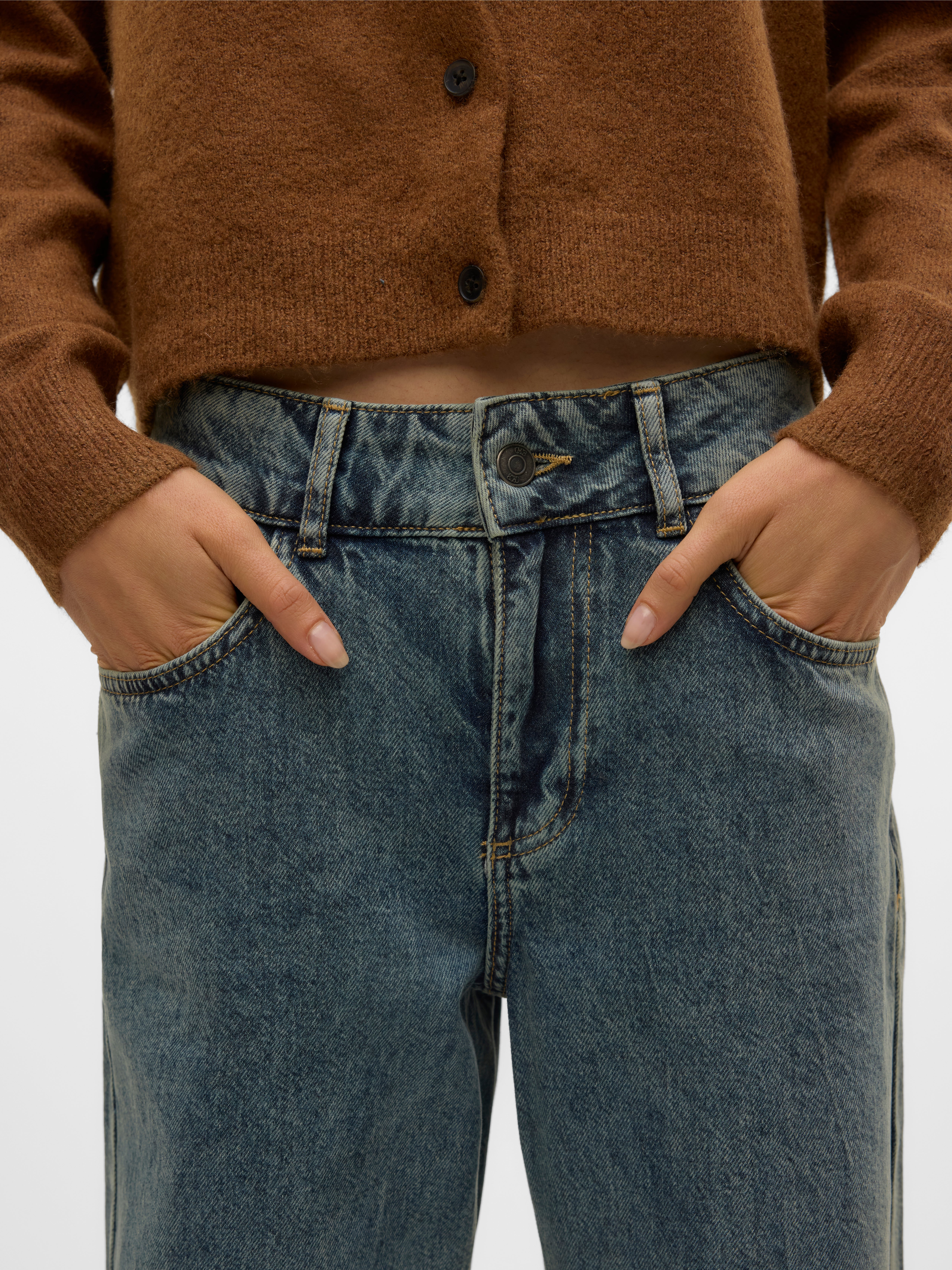 SNRANCY Mid waist Wide leg fit Jeans
