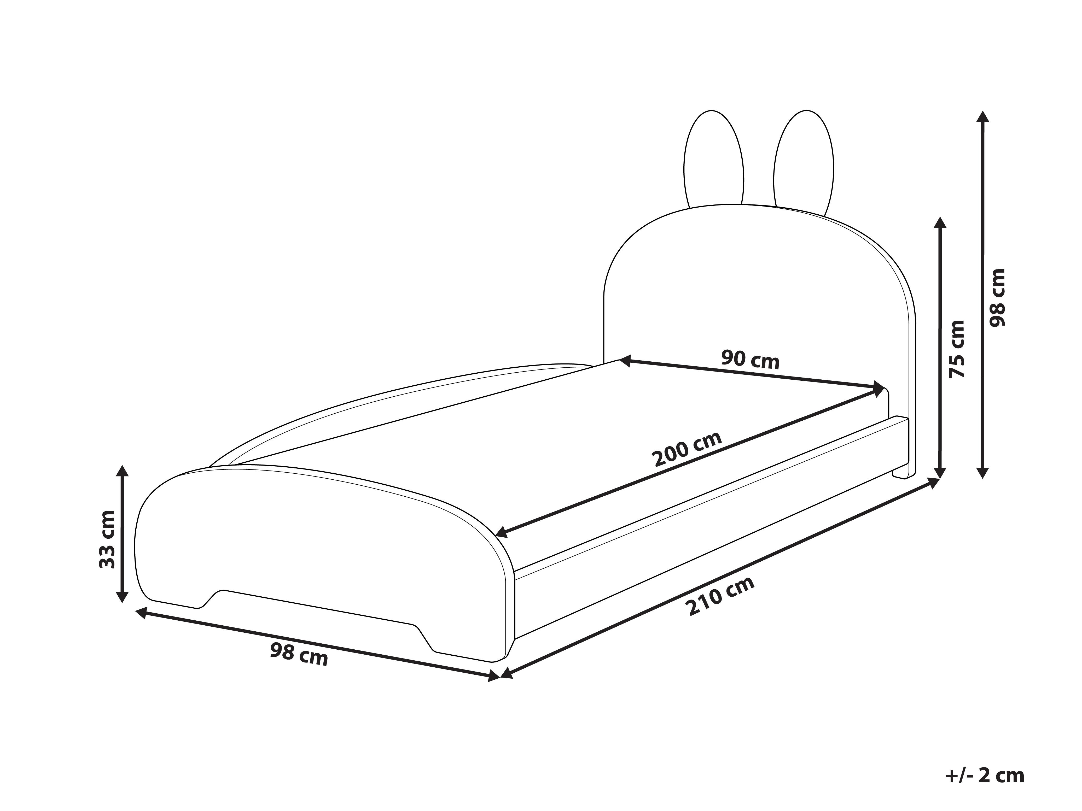 Kinderbed Konijn Bouclé PERROS 90 x 200 cm Gebroken wit