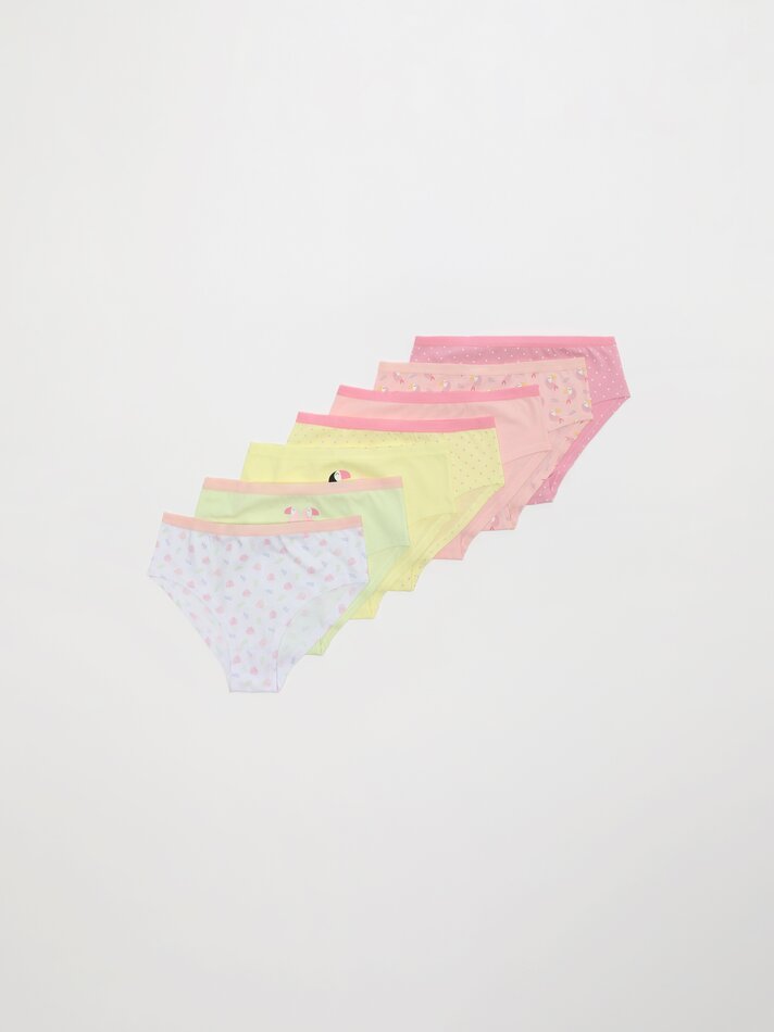 Pacote com 7 calcinhas hipster estampadas - Cores variadas