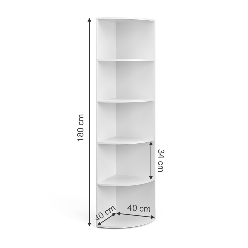 Vicco Eckregal Kinderregal Kinderzimmerregal Ecki Weiß 180 x 40 cm Regal Ablage