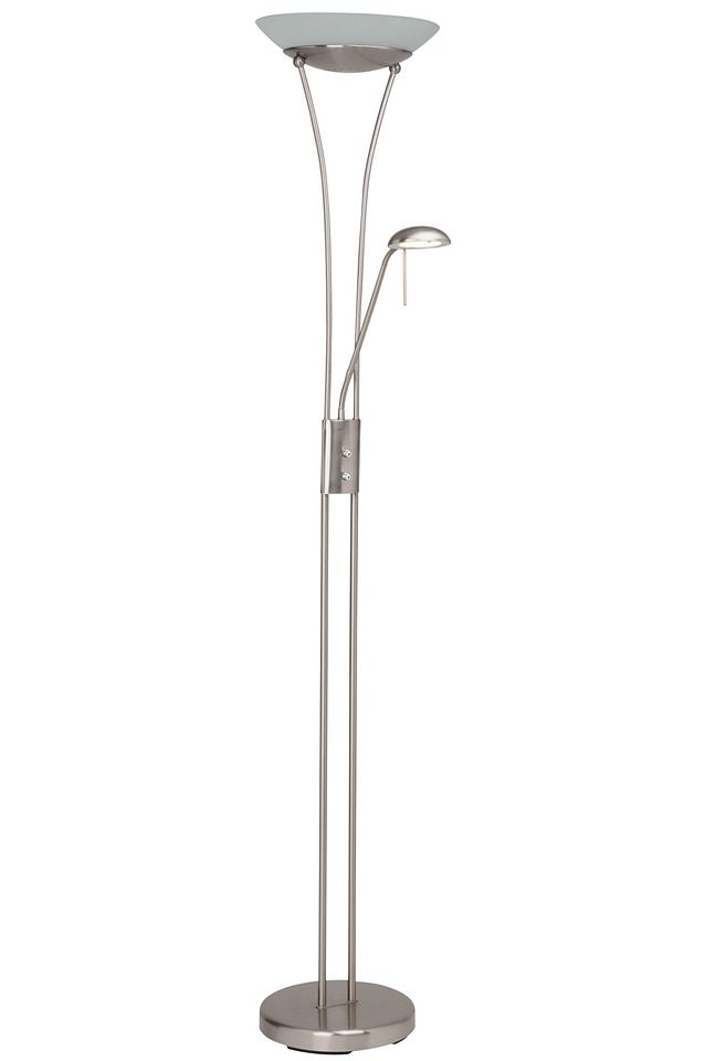 Brilliant LED Deckenfluter »Finn« LED-Modul Lesearm, H 179 cm, dimmbar, 2500 lm, warmweiss, Metall/Glas, eisen/weiss