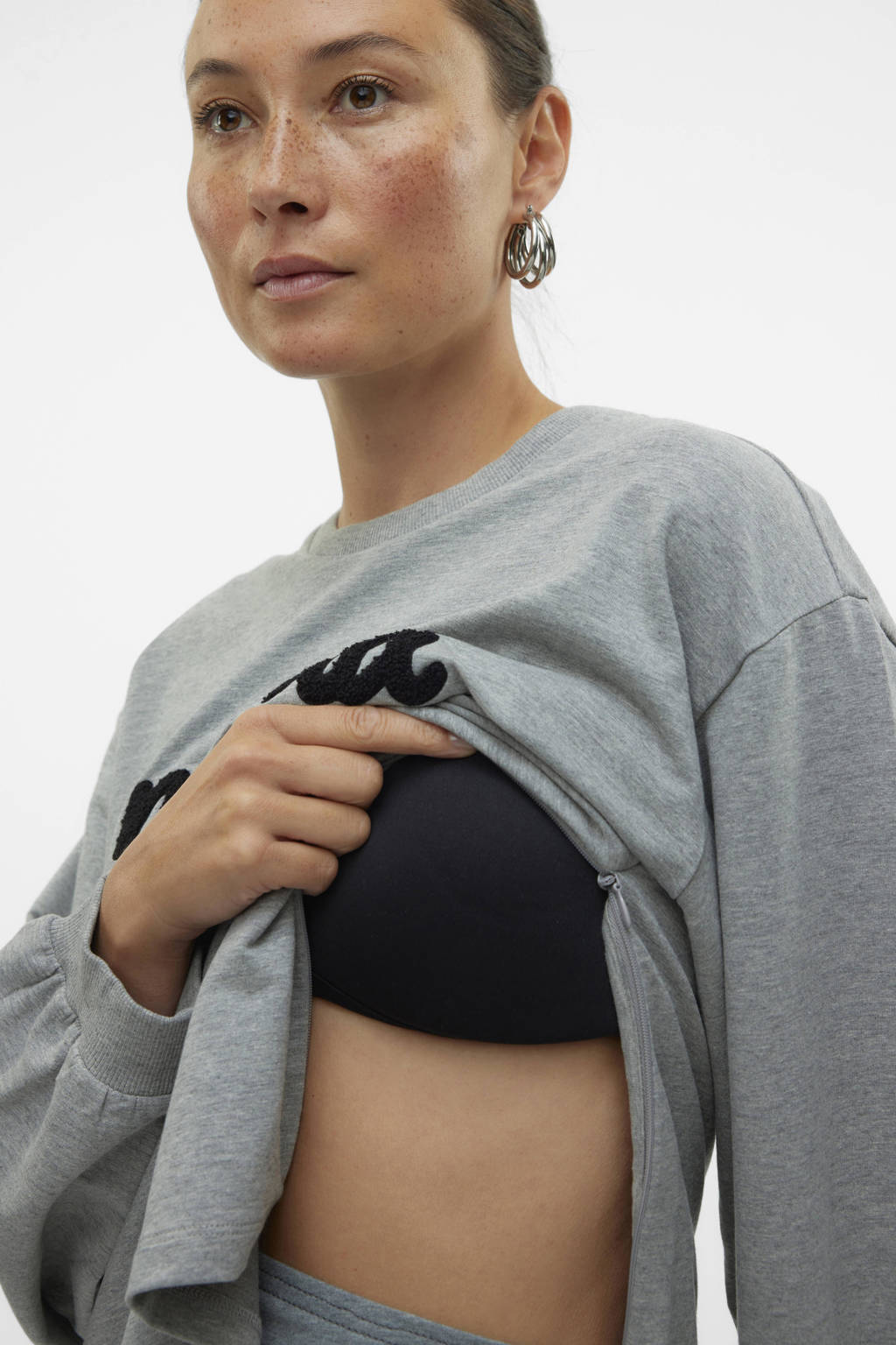 MAMALICIOUS zwangerschapssweater grijs