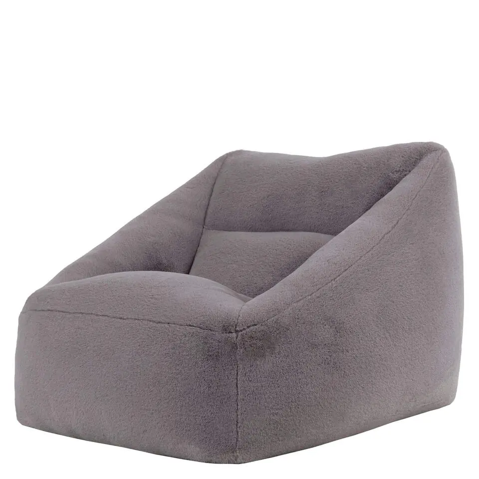 icon - Natalia XL Zitzak Fauteuil - Fluffy Pluche Imitatiebont - Grijs