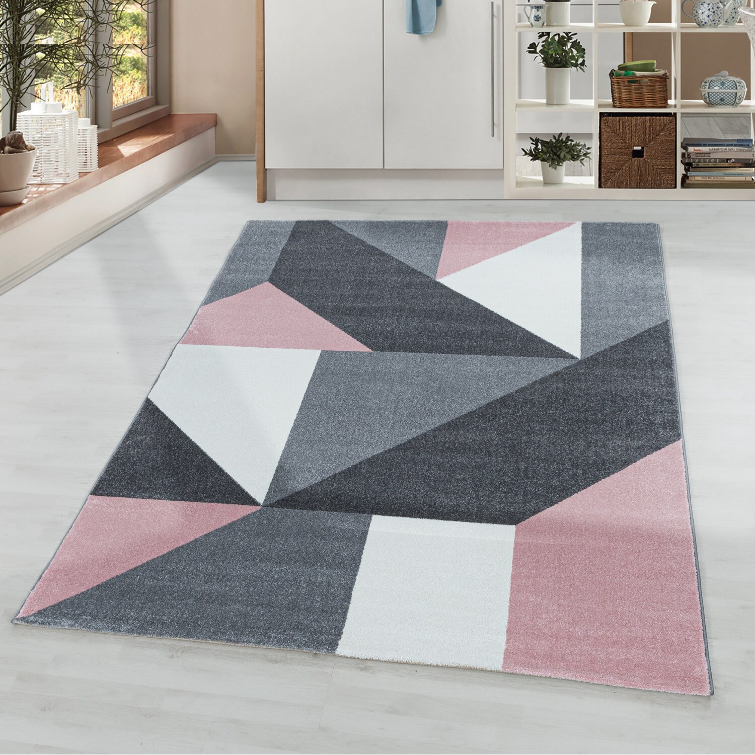 Wunderschöne Kurzflor Teppich, Moderner Designer Teppich rechteckig, Höhe 11 mm