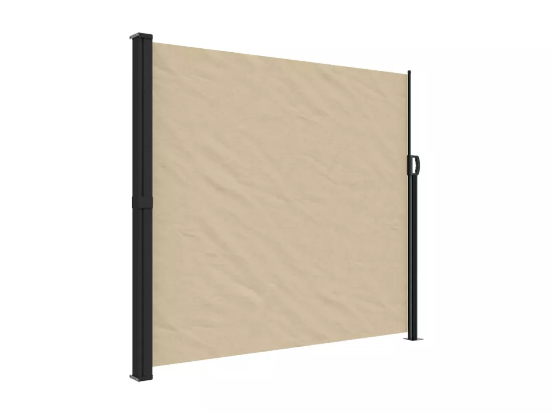 Auvent latéral rétractable beige 180x600 cm
