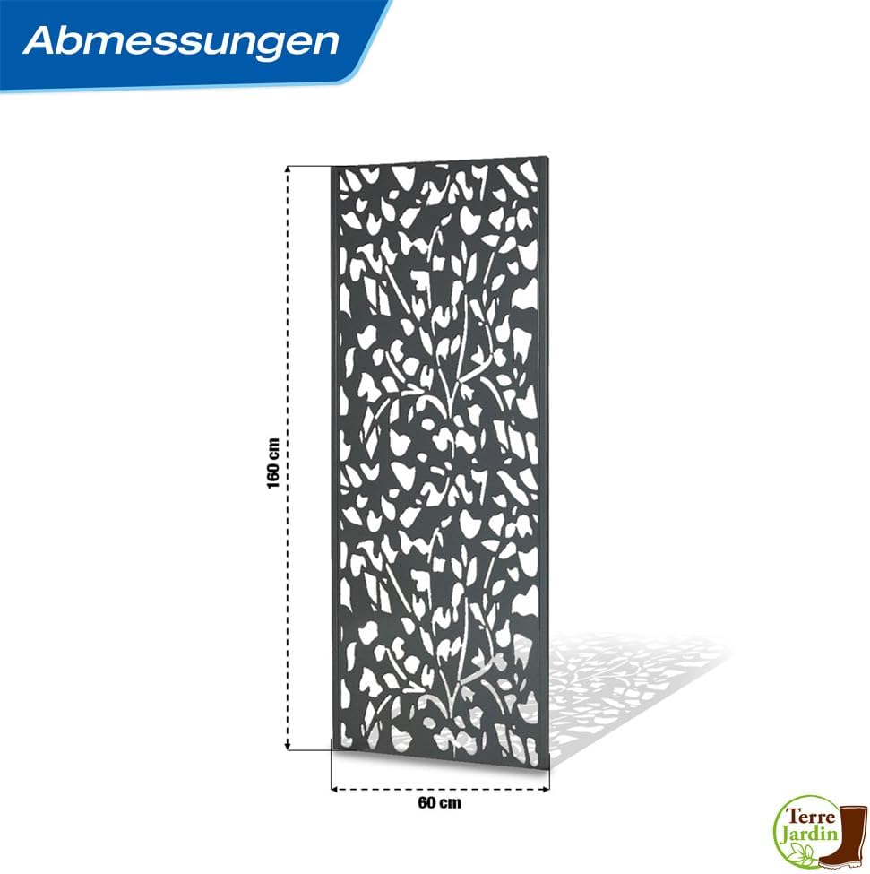 TERRE JARDIN 160 x 60 cm großes dekoratives Außenpaneel aus Metall