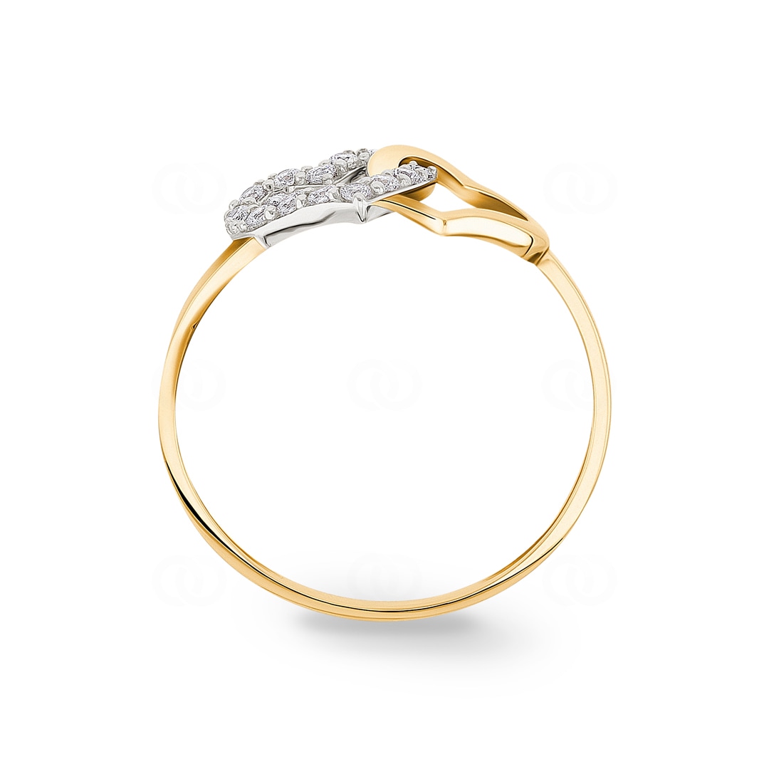 Ring 750/18 K Gelbgold Herzen mit Zirkonia