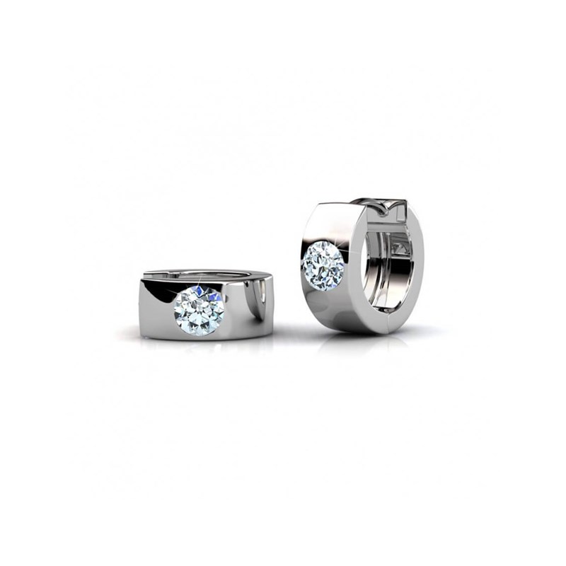 Boucles d'oreilles Rings - Argenté et Cristal