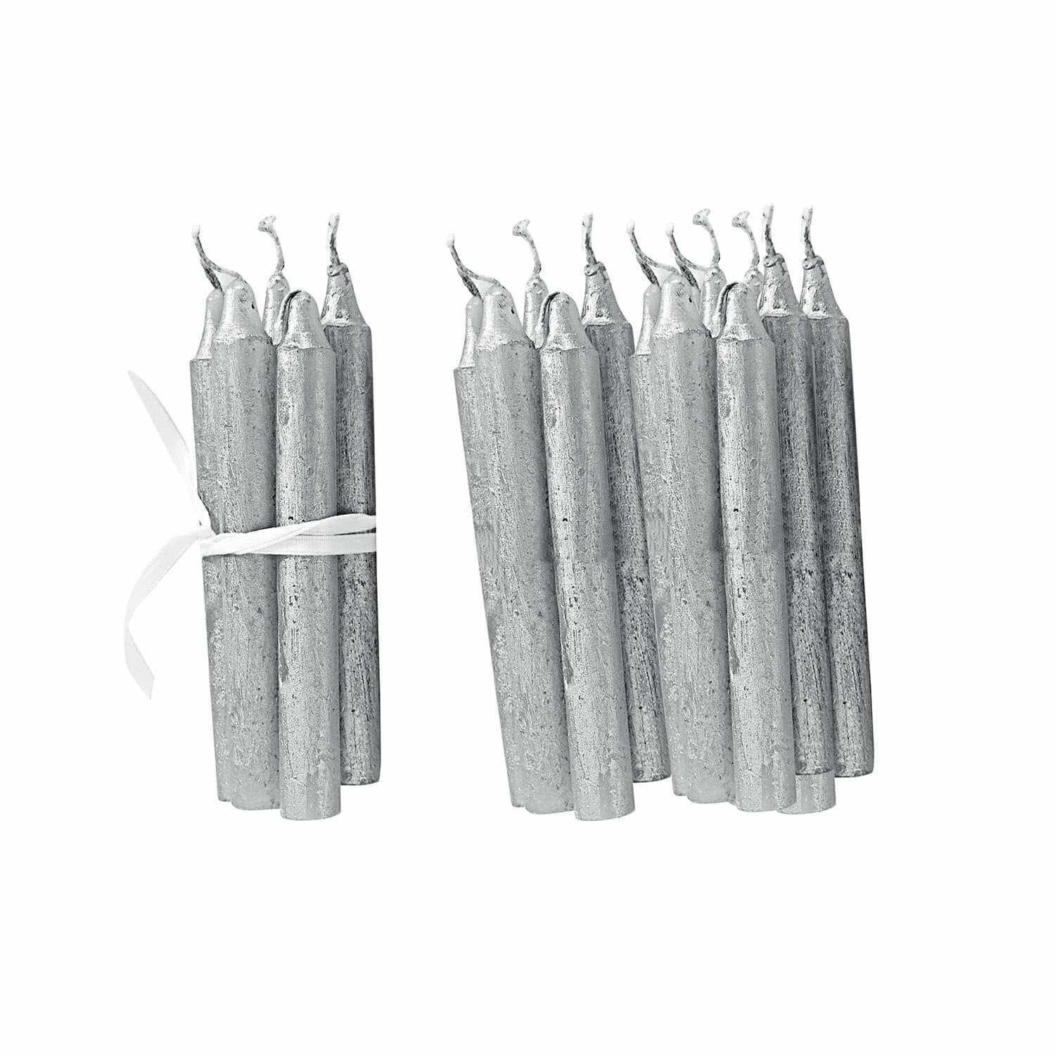 Kerze 20er Set Noufa silber