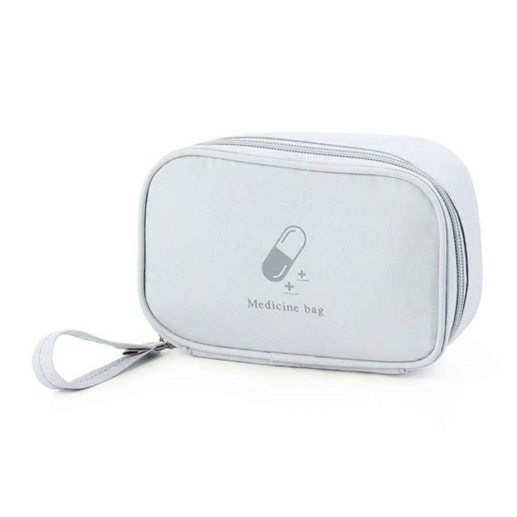 (17x10x5cm) Medikamenten Tasche Reise Necessaire Organizer Bag - Grau