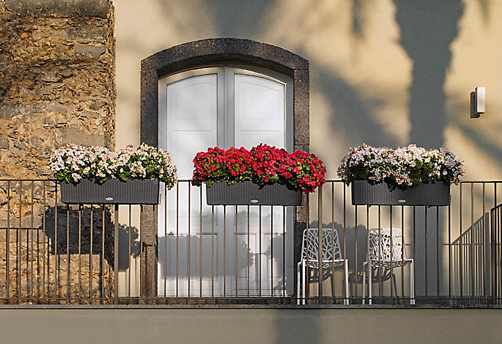 Jardinière Lechuza Cottage granit 80 x 19 x h.19 cm