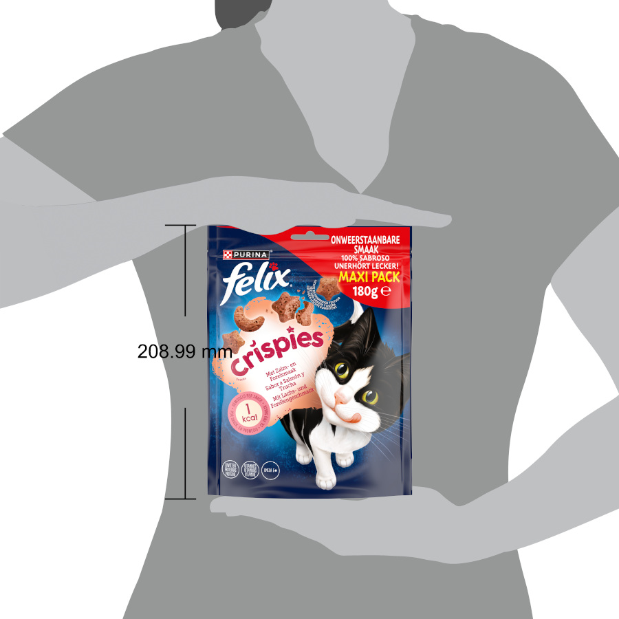 Felix Crispies Petiscos de Salmão e Truta - Pacote Maxi para Gatos
