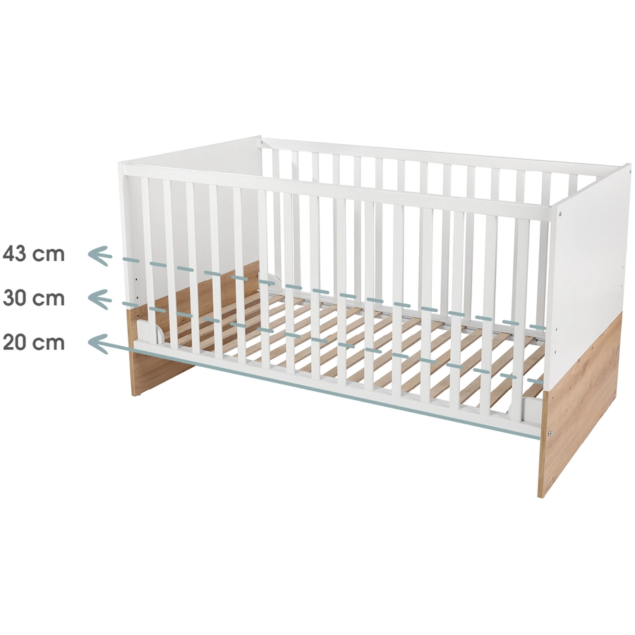 kindsgard Kinderbett hemme weißEiche 70 x 140 cm