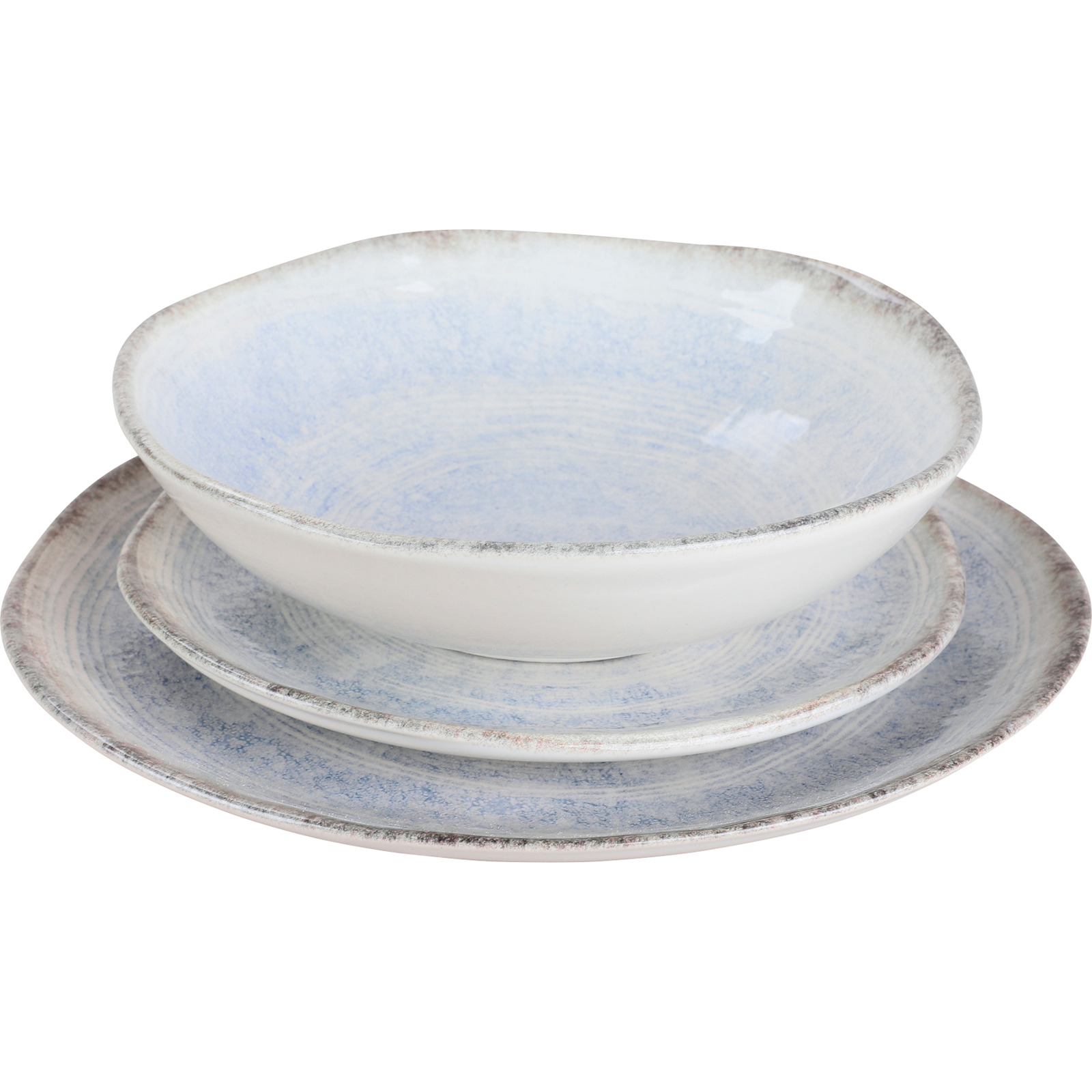 Tafelservice Organic 12tlg blau/braun
