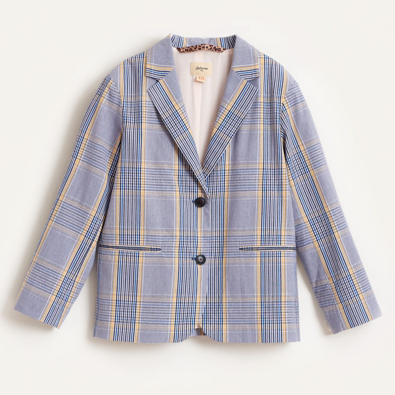 Bellerose Veste blazer Chick en Coton mélangé à carreaux grise
