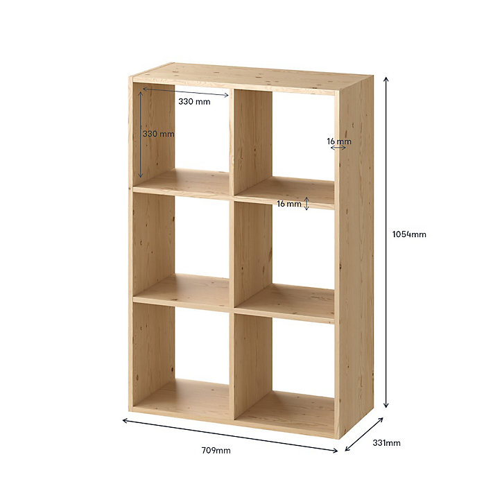 Étagère modulable 6 cubes en pin GoodHome Mixxit
