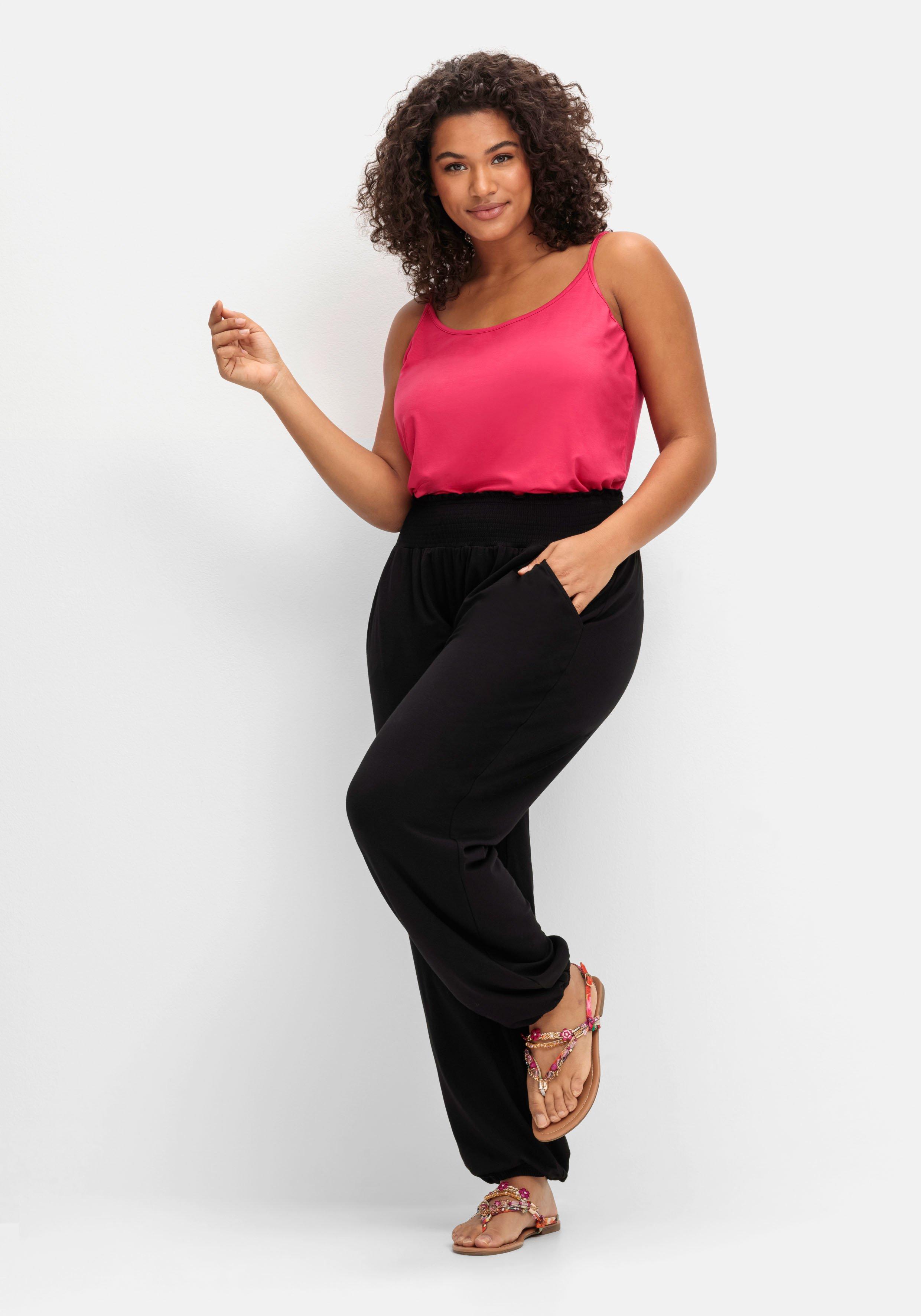 Jerseyhose mit Smokbund und Gummibündchen