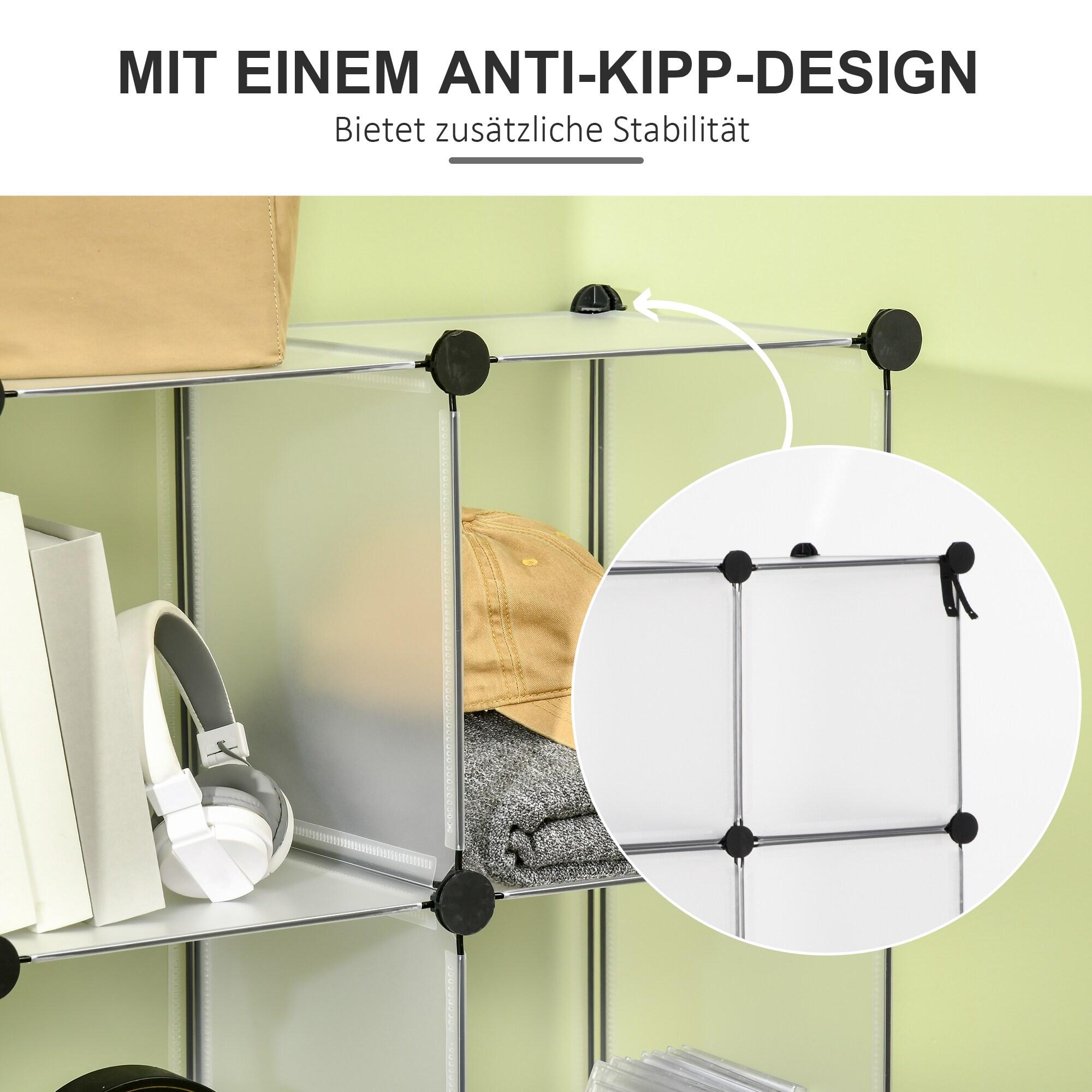 HOMCOM Regalsystem mit Zubehör weiß 125L x 32B x 125H cm