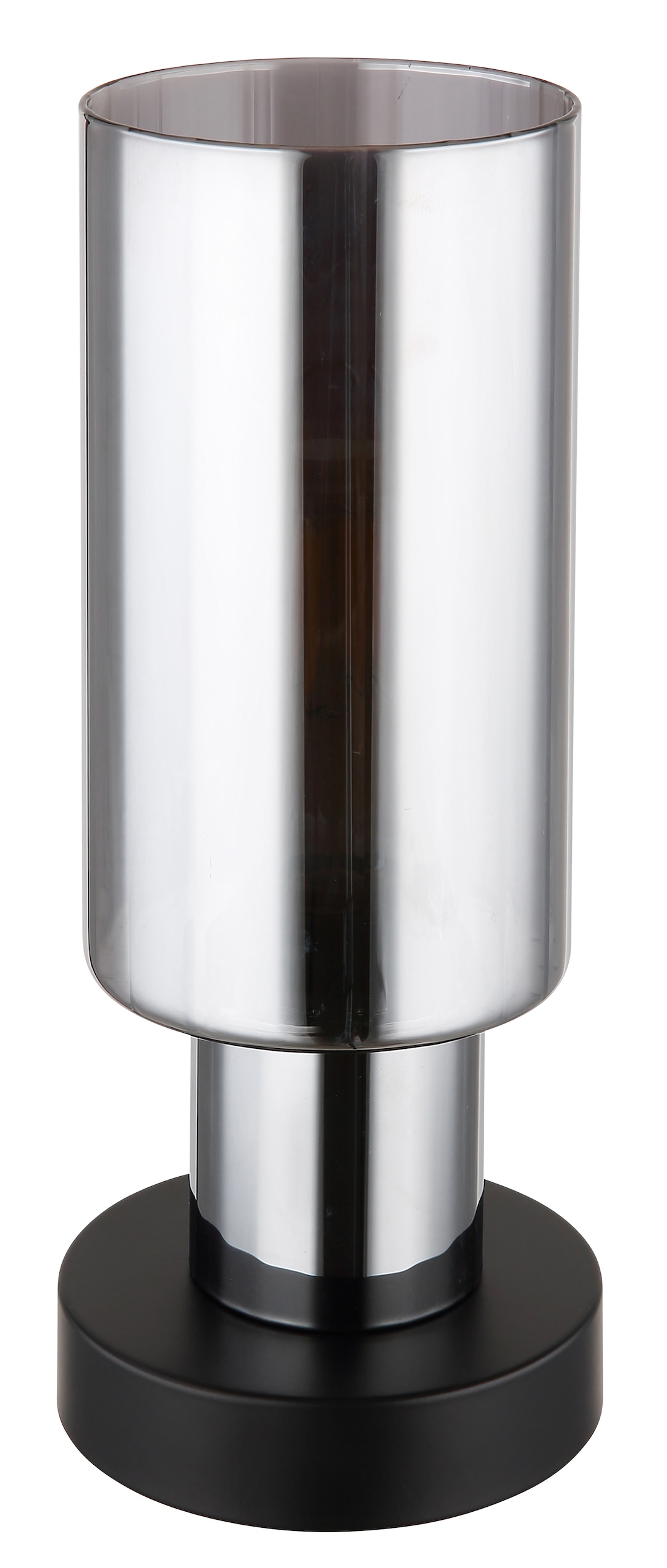 GLOBO Retrofit Tischlampe LIDARIA schwarz /rauchfarbig