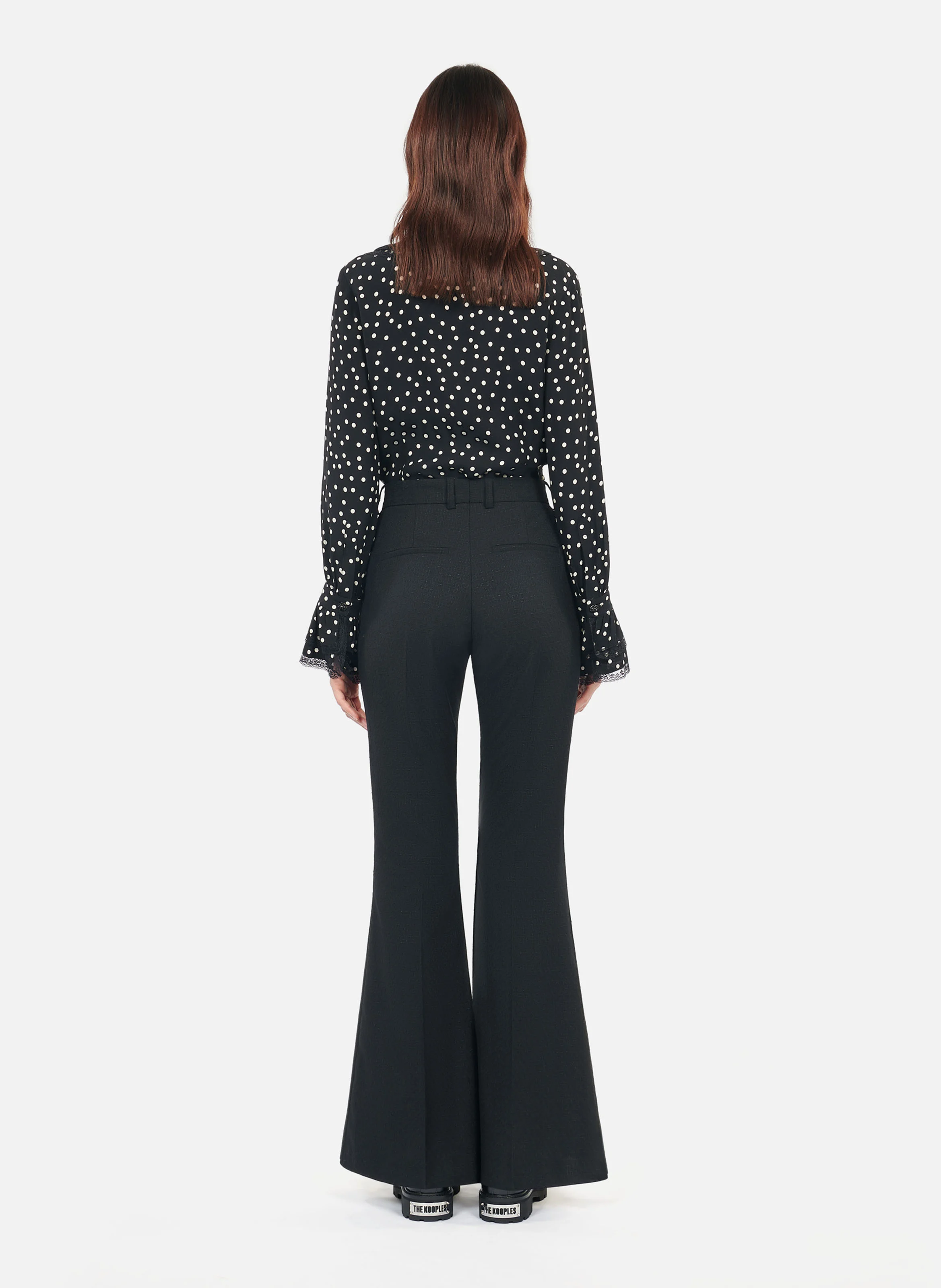 Pantalon à pinces en laine mélangée | Noir