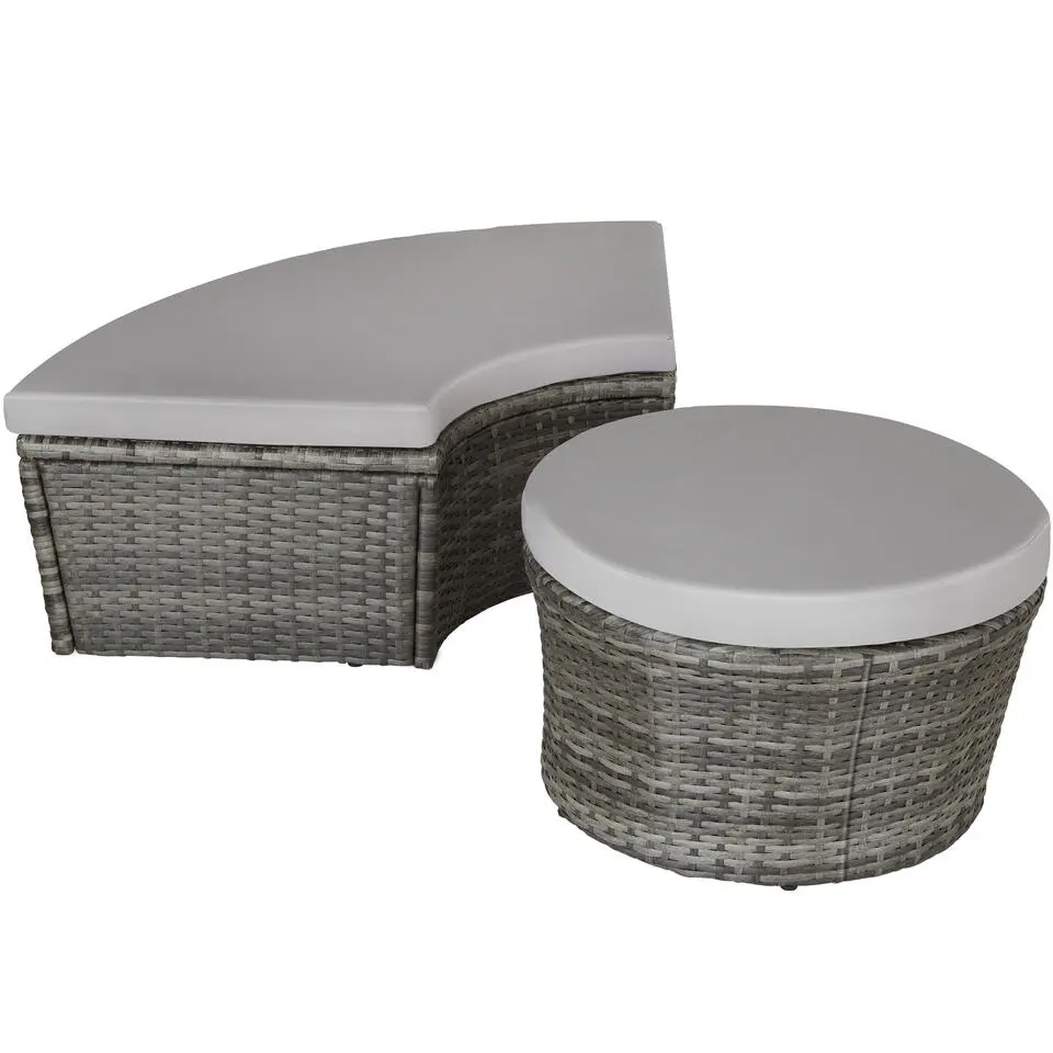tectake Wicker zonne-eiland Santorini, Grijs