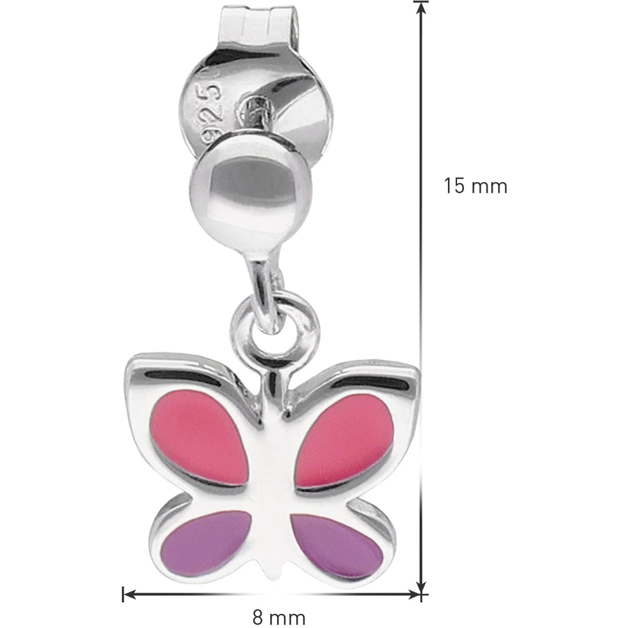 trendor Ohrringe für Mädchen Silber 925 Schmetterling Ohrstecker silver