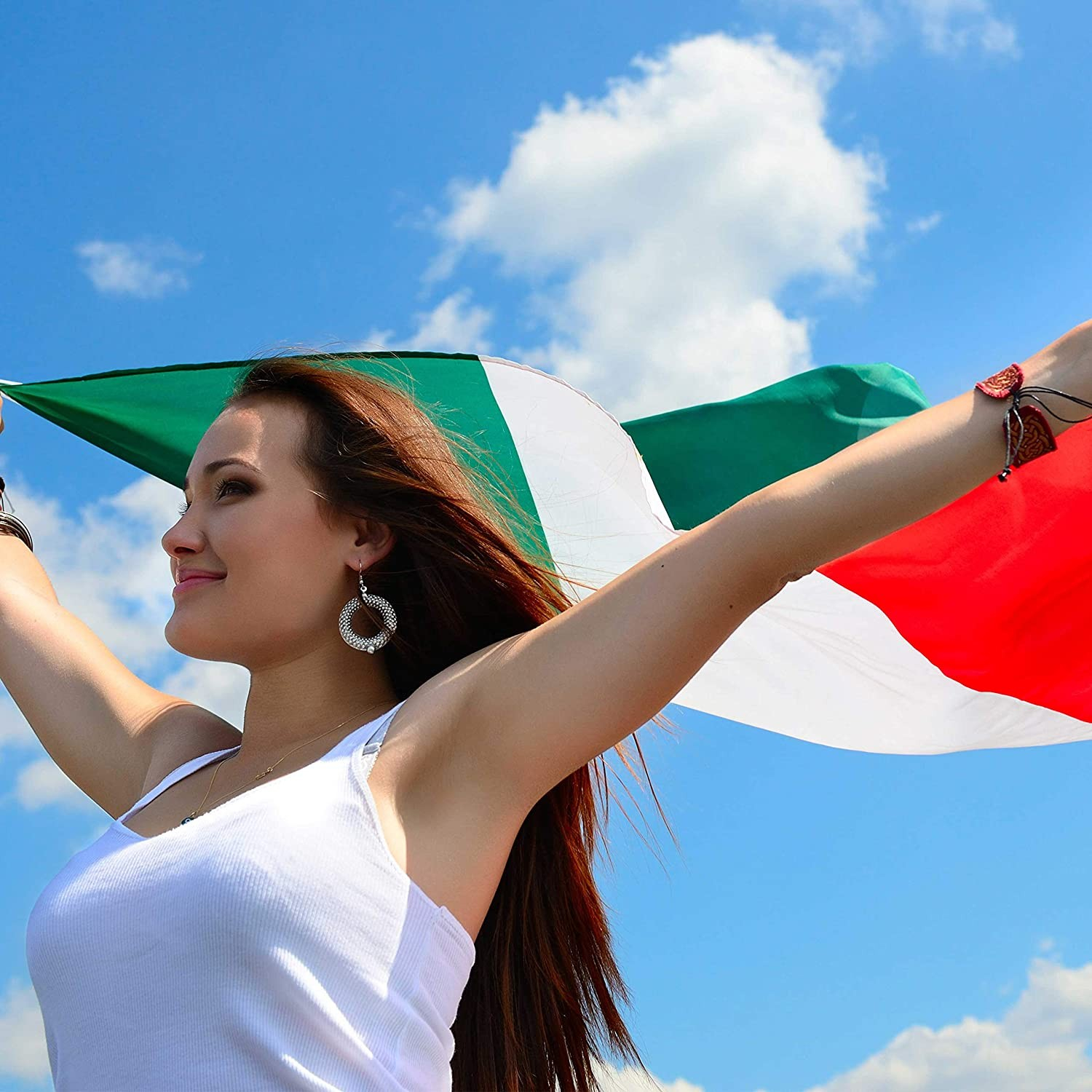 (90x150cm) Italienische Flagge Accessoire Italy Flag Deko Banner mit Zwei Messing Ösen für Befestigung
