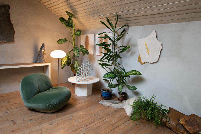 Gubi Stemlite vloerlamp laag pebble grey