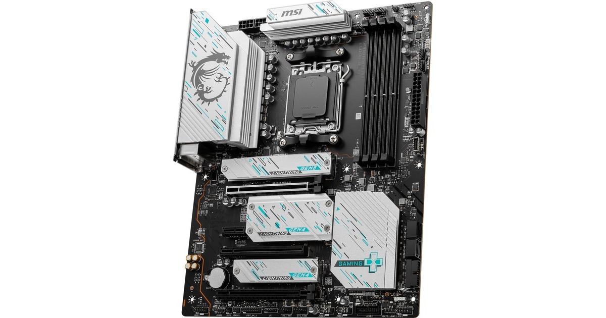 MSIX670E GAMING PLUS WIFI socket AM5 moederbord  (Zwart/zilver, RAID, 2.5Gb-LAN, Wi-Fi 6E, BT, Sound, ATX, Tweedekans)