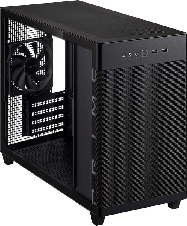ASUS Prime AP201 TG MicroATX/MiniITX PC kabinet (sort)