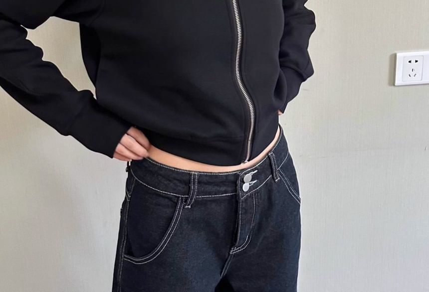 Coline - Bermuda denim shorts met contrasterende stiksels en gemiddelde taille