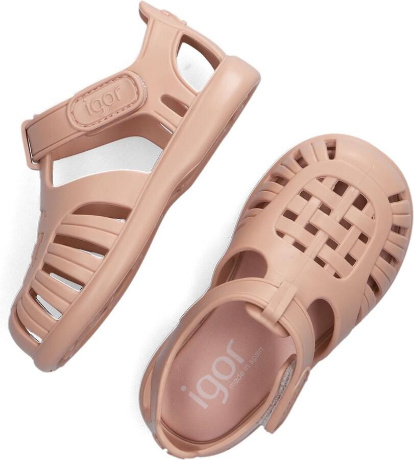 Igor Unisex Platte sandalen Tobby Solid Roze Rubber Platte zool