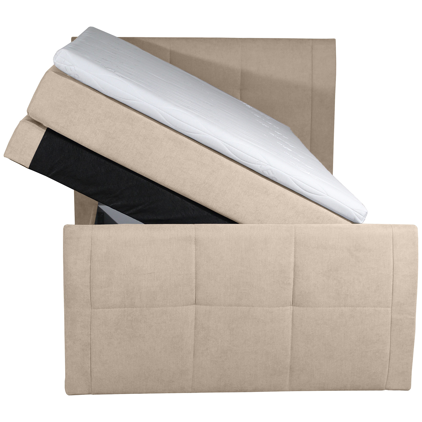 Boxspringbett - beige - H3 - Bettkasten - 120x200 cm