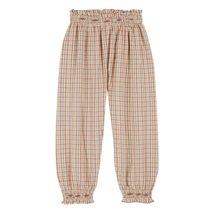 Emile et Ida Pantalon Smocké Carreaux | Vanille