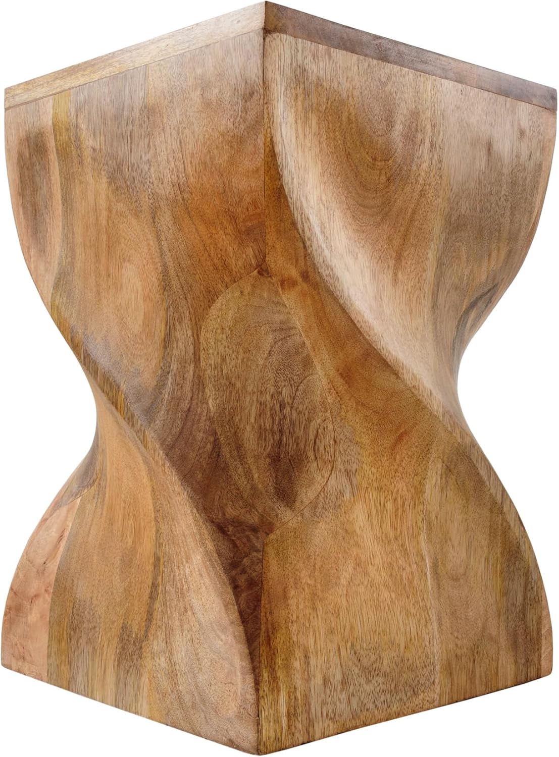Riess Ambiente Massiver Hocker Twist - 45cm - Natur Mangoholz - Handmade Beistelltisch