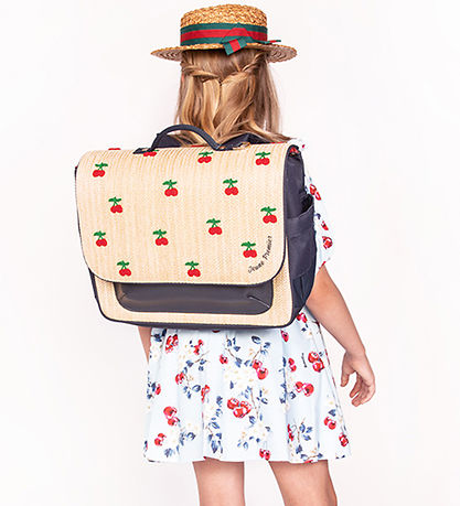 Jeune Premier Rucksack - It Bag Midi - Raffia Cherry