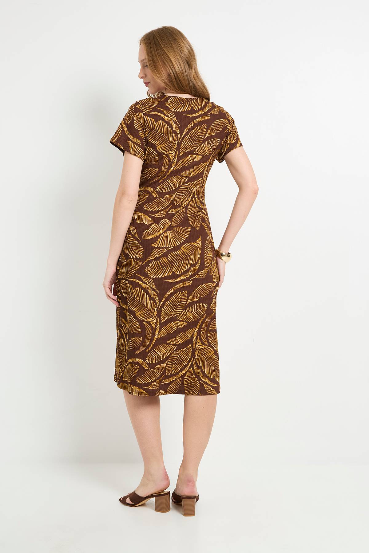 Wallis Robe Midi Fourreau En Jersey Palm Avec Nœud Latéral