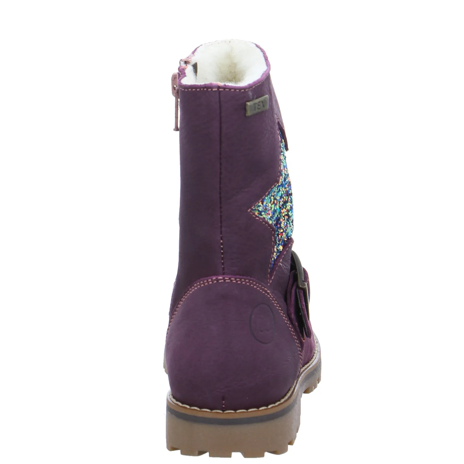 SCHUHENGEL Kleinkinder-Winterstiefel Violette Leder  Lederstiefel