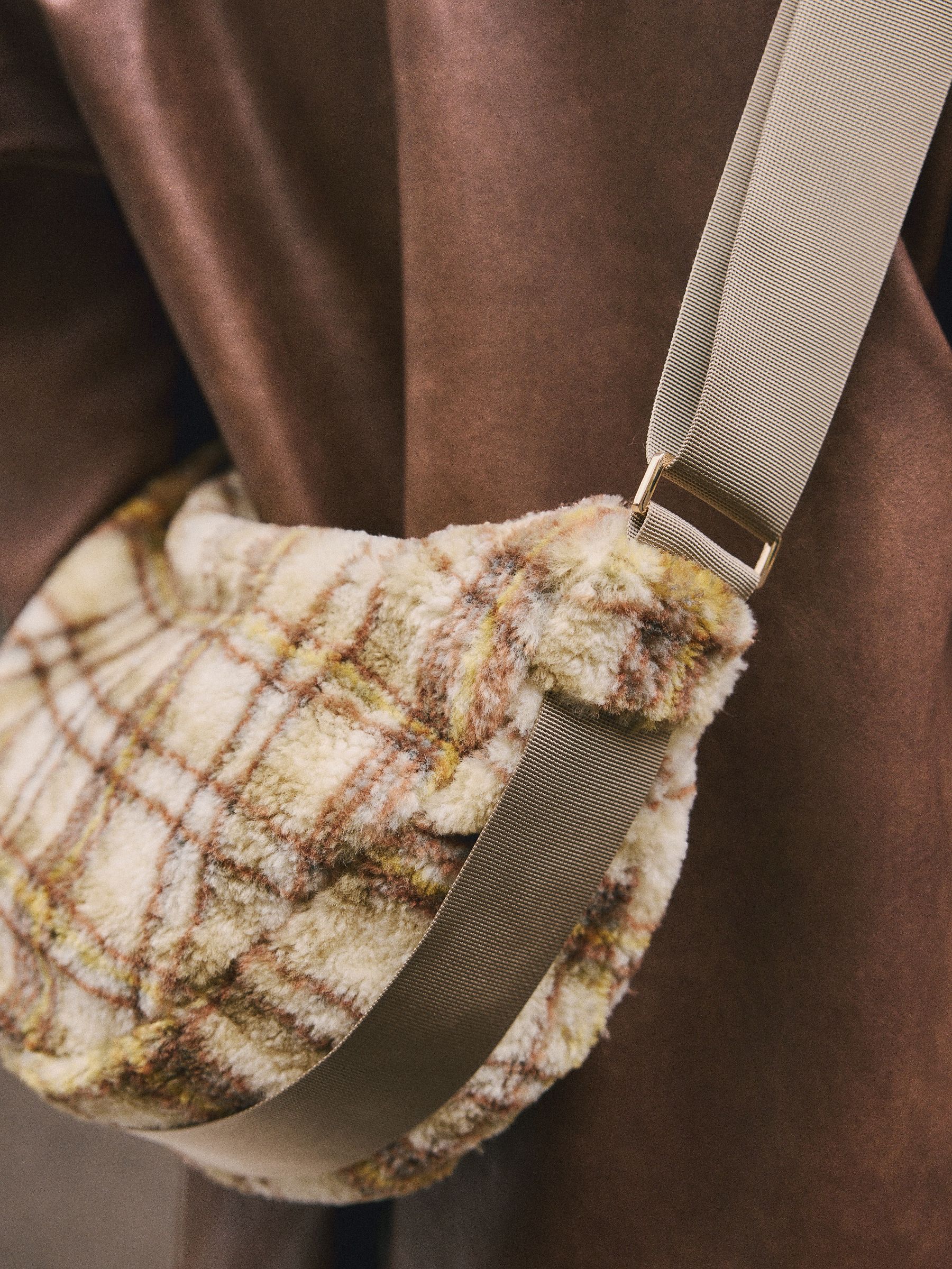 Multi - Borg Sling Checkered Cross-Body Bag