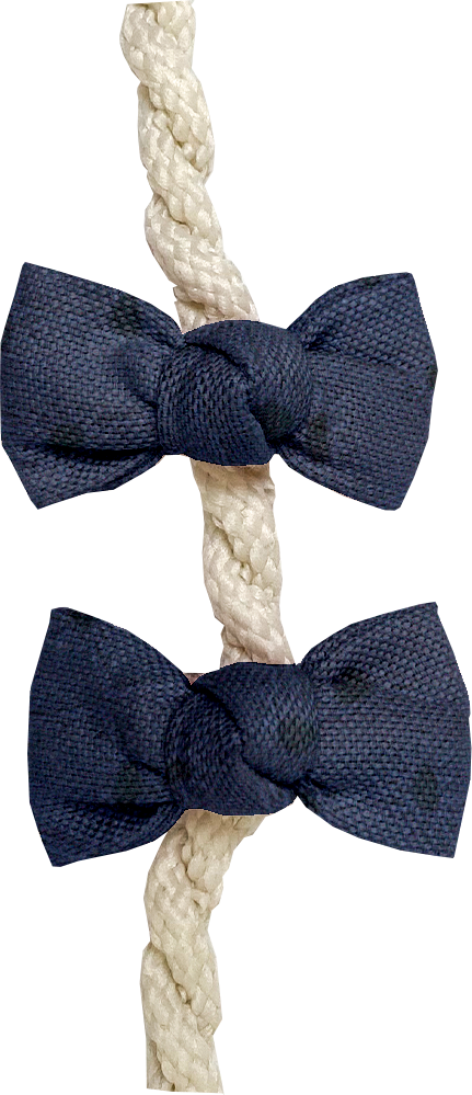Barrettes Clic-Clac Petits Noeuds Broderie Anglaise Marine