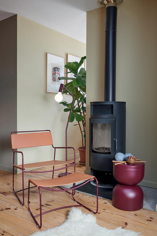 Fermob Surprising Indoor voetenbank leer Deep Blue