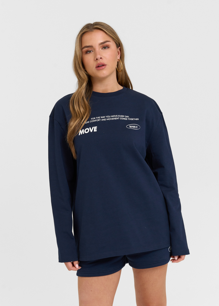 Move longsleeve t-shirt donkerblauw