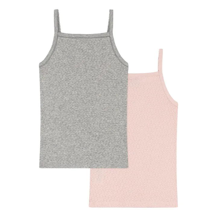 Petit Bateau Lot 2 Débardeurs Ajourés | Rose