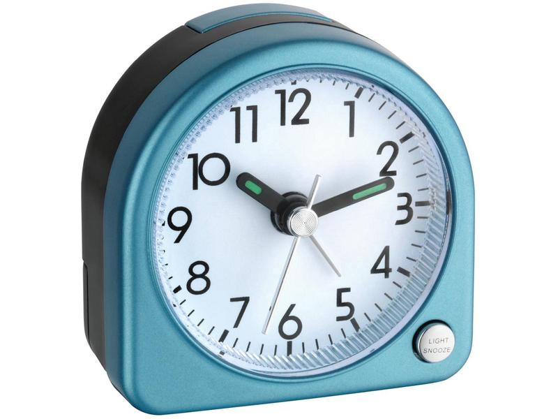 TFA Dostmann Klassischer Wecker Blau-Metallic Analoger Wecker