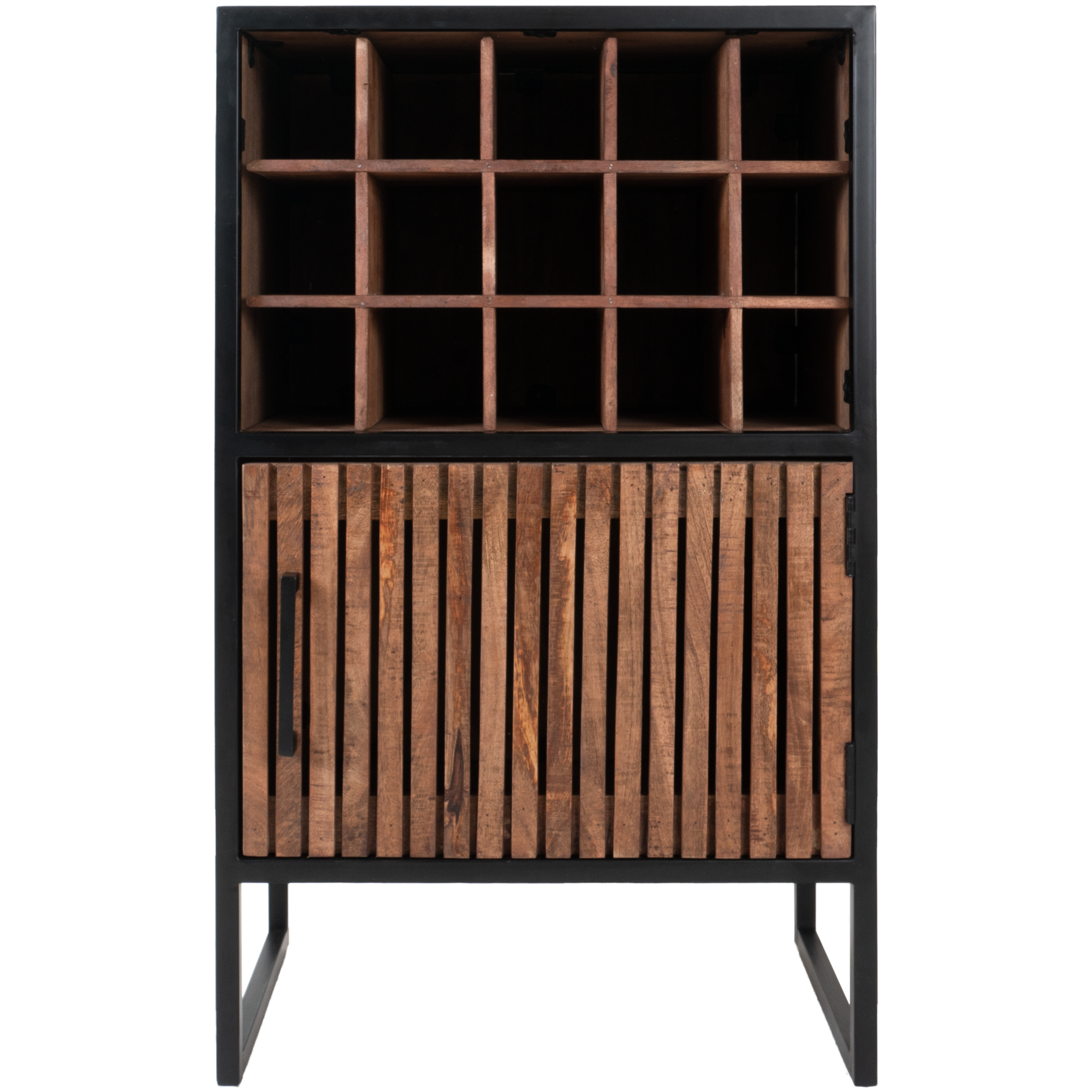 WWijnkast Loek 90 x 55 cm - Bruin Mangohout