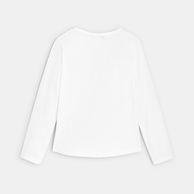 T-shirt basique motif cœur blanc fille