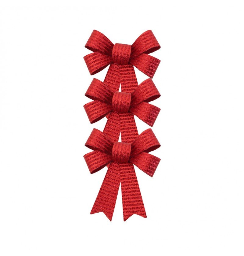 Rood Strik Glitters Strepen 10cm 3st