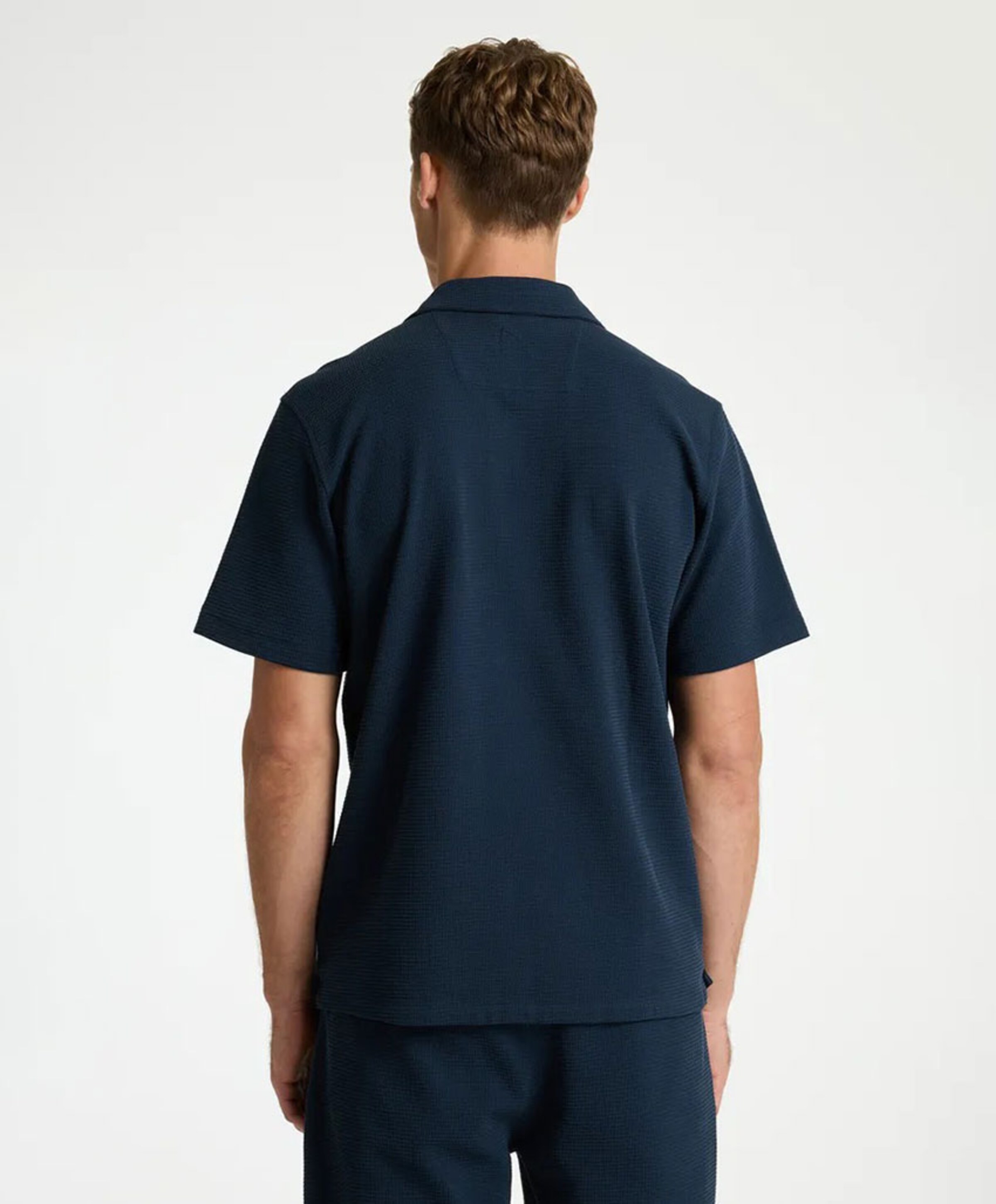 Chasin' Heren overhemd korte mouw blauw