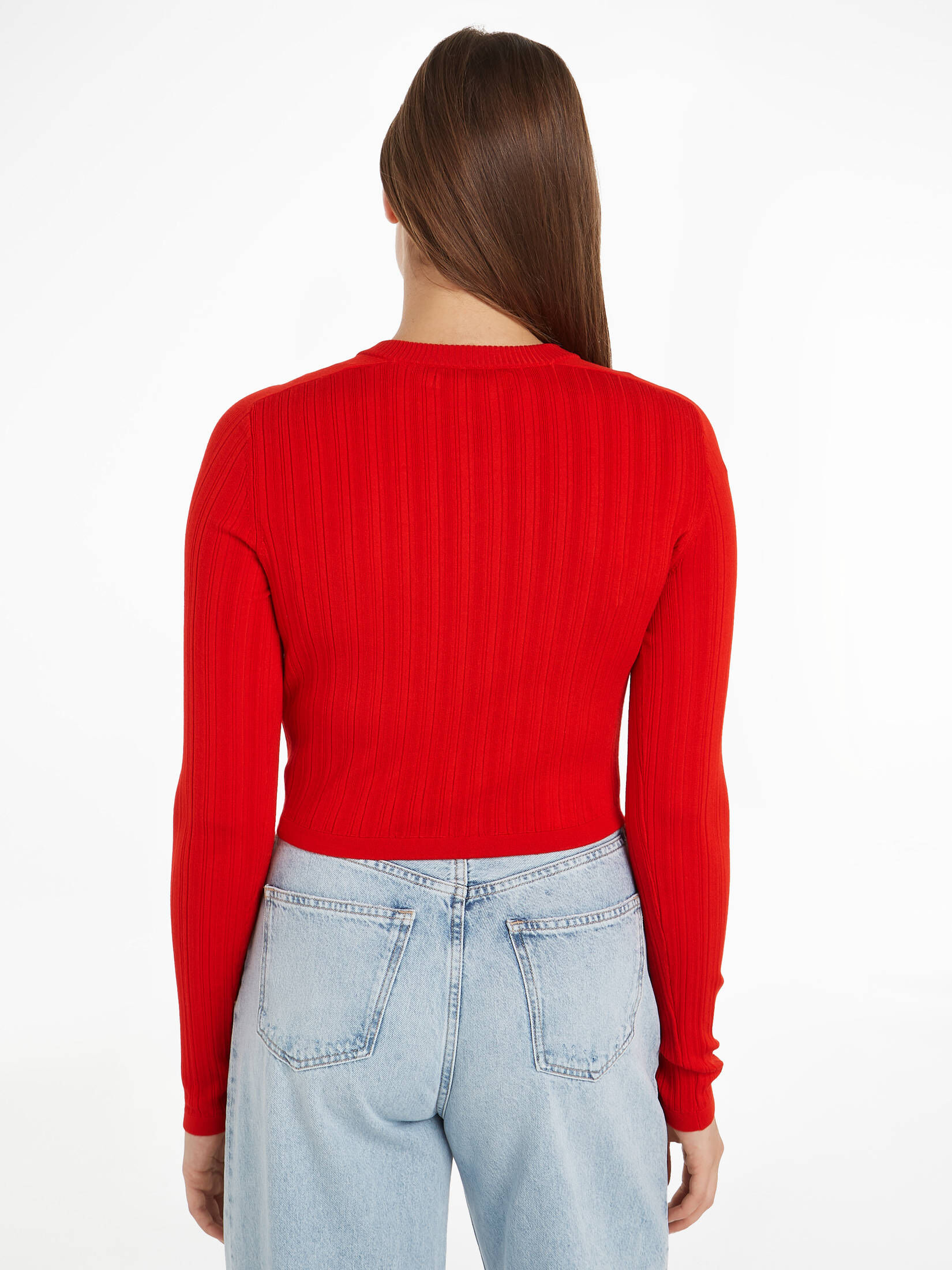 CALVIN KLEIN JEANS| Damen Cardigan aus geripptem Lyocell