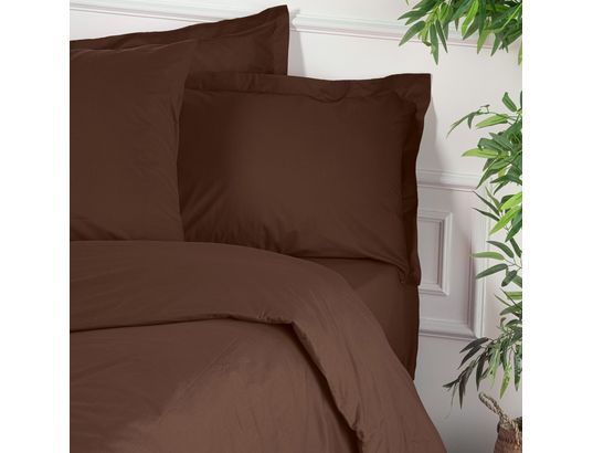 CONCEPT1 - Housse de couette Tonne 220x240cm 155 fils/cm marron foncé